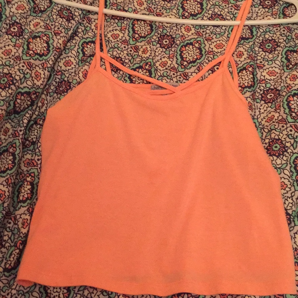 Orange spaghetti strap